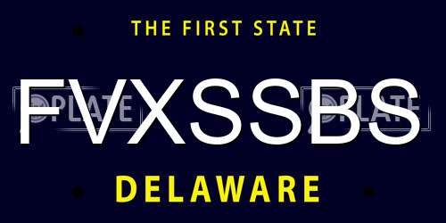 FVXSSBS Delaware License Plate