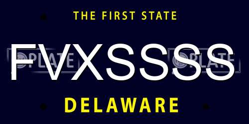 FVXSSSS Delaware License Plate