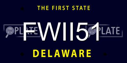 FWII51 Delaware License Plate