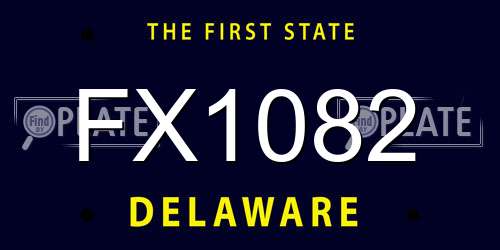 FX1082 Delaware License Plate