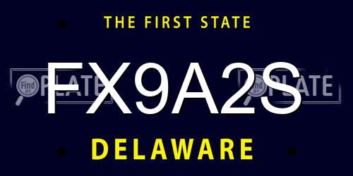 FX9A2S Delaware License Plate