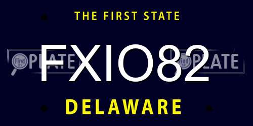 FXIO82 Delaware License Plate
