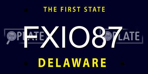FXIO87 Delaware License Plate
