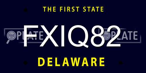 FXIQ82 Delaware License Plate