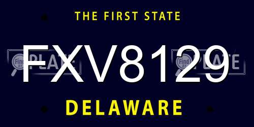 FXV8129 Delaware License Plate