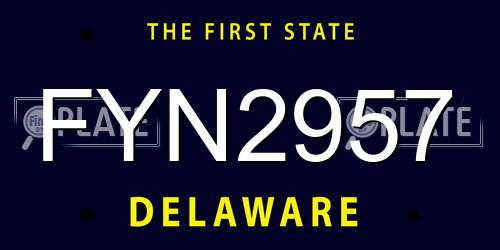 FYN2957 Delaware License Plate