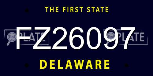 FZ26097 Delaware License Plate