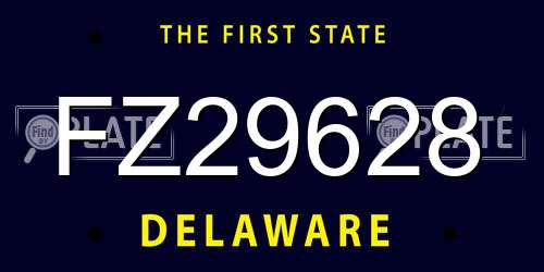 FZ29628 Delaware License Plate