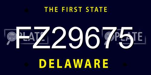 FZ29675 Delaware License Plate
