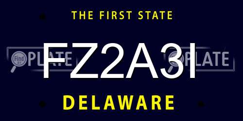FZ2A3I Delaware License Plate