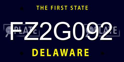 FZ2G092 Delaware License Plate