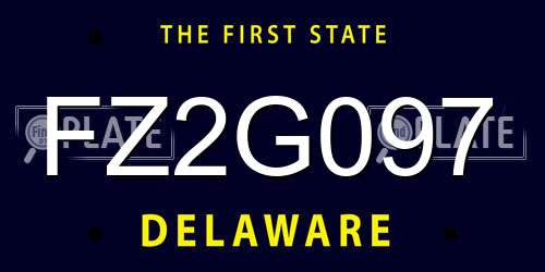 FZ2G097 Delaware License Plate