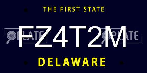 FZ4T2M Delaware License Plate