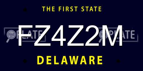 FZ4Z2M Delaware License Plate