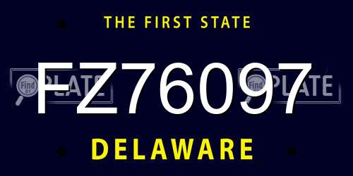 FZ76097 Delaware License Plate