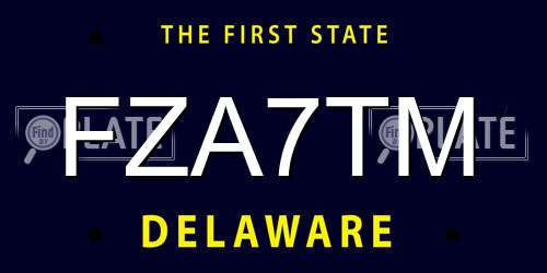 FZA7TM Delaware License Plate