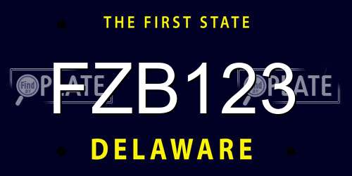 FZB123 Delaware License Plate