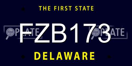 FZB173 Delaware License Plate