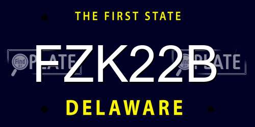 FZK22B Delaware License Plate