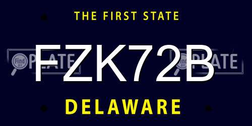 FZK72B Delaware License Plate