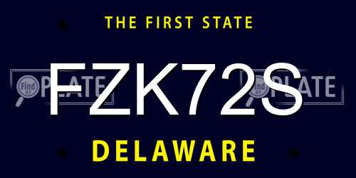 FZK72S Delaware License Plate