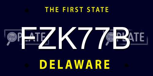 FZK77B Delaware License Plate