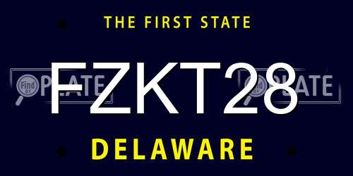 FZKT28 Delaware License Plate
