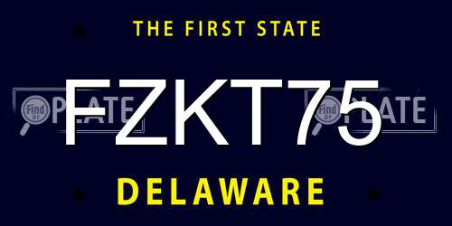 FZKT75 Delaware License Plate