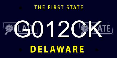 G012CK Delaware License Plate
