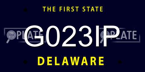 G023IP Delaware License Plate