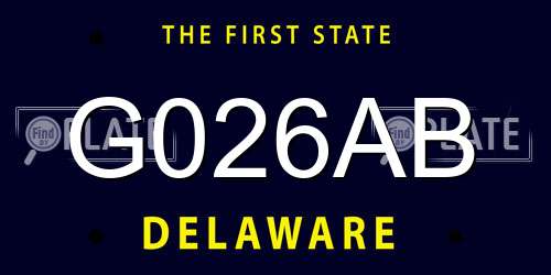 G026AB Delaware License Plate