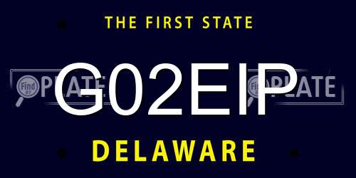 G02EIP Delaware License Plate