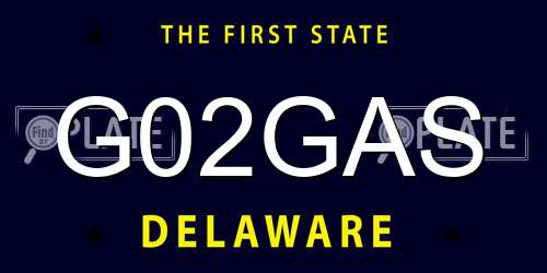 G02GAS Delaware License Plate