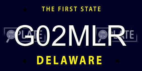 G02MLR Delaware License Plate