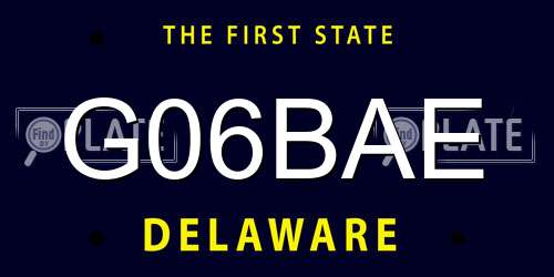 G06BAE Delaware License Plate