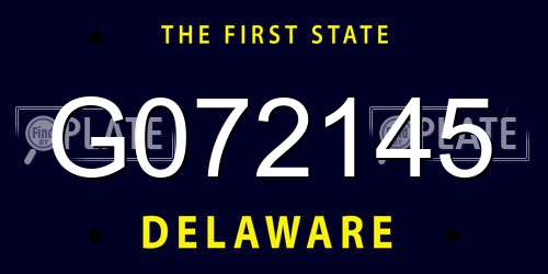 G072145 Delaware License Plate