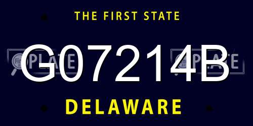 G07214B Delaware License Plate