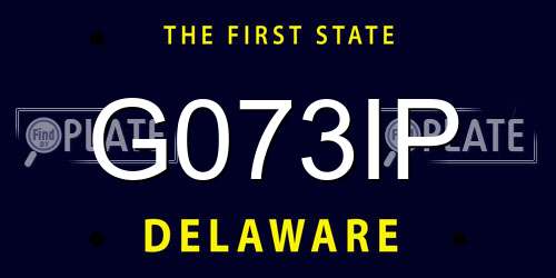 G073IP Delaware License Plate