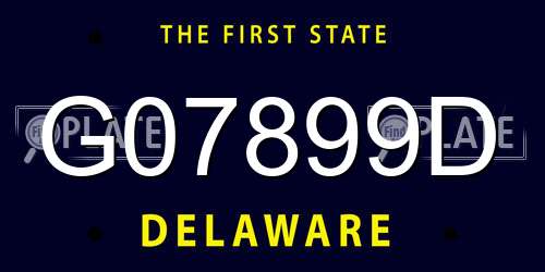 G07899D Delaware License Plate