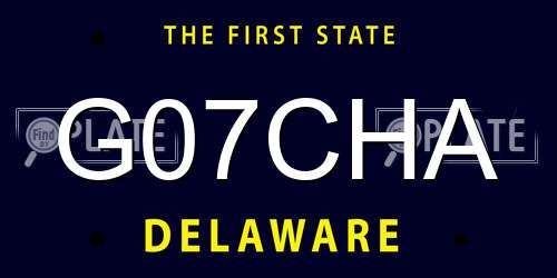G07CHA Delaware License Plate