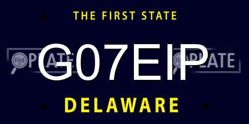 G07EIP Delaware License Plate