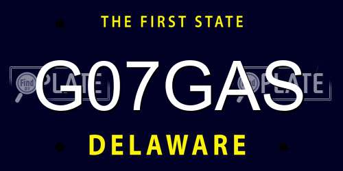 G07GAS Delaware License Plate