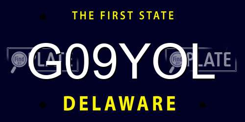 G09YOL Delaware License Plate