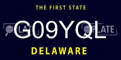 G09YQL Delaware License Plate