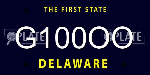 G100OO Delaware License Plate