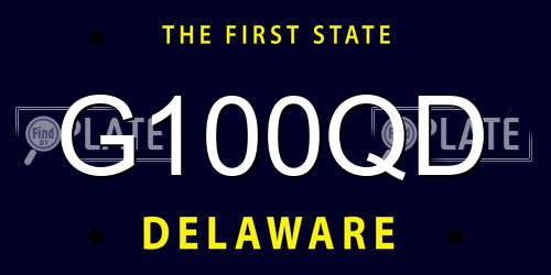 G100QD Delaware License Plate