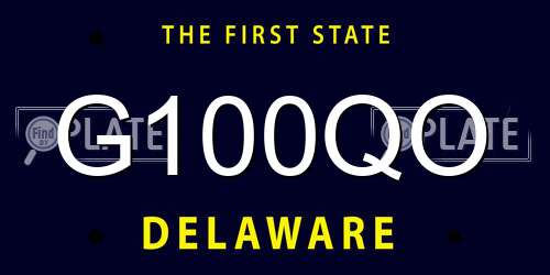 G100QO Delaware License Plate