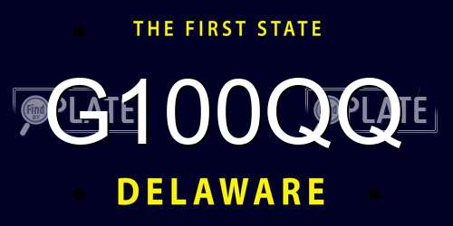G100QQ Delaware License Plate