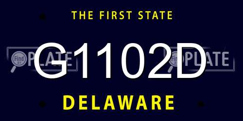 G1102D Delaware License Plate