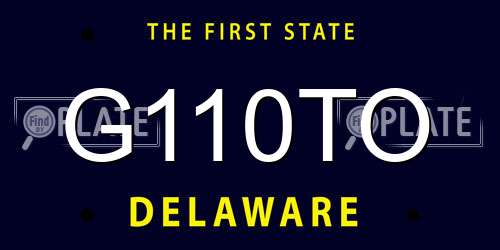G110TO Delaware License Plate